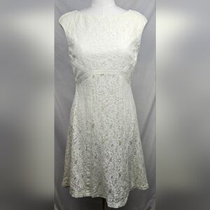American Living Ivory Lace‎ Dress Sz 8 Wedding Bridal Cocktail Coquette Fairy